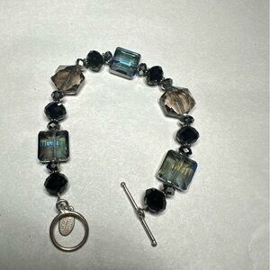 Elegant Black and Silver Beaded Bracelet